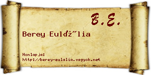 Berey Eulália névjegykártya